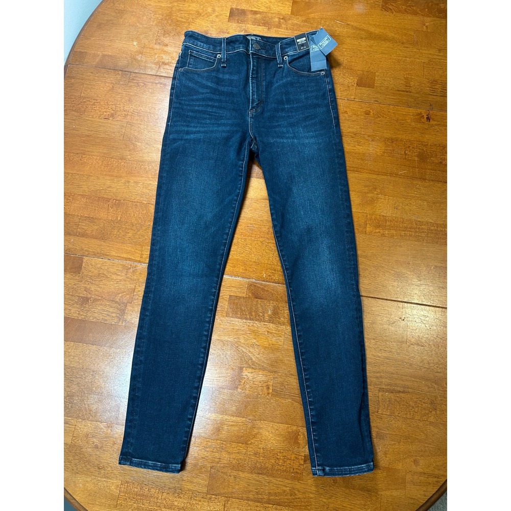 New Abercrombie & Fitch Simone Jeans Women 27S Dark Blue High Rise Super Skinny